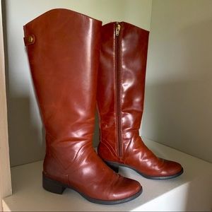 Faux Leather Brown Riding Boots